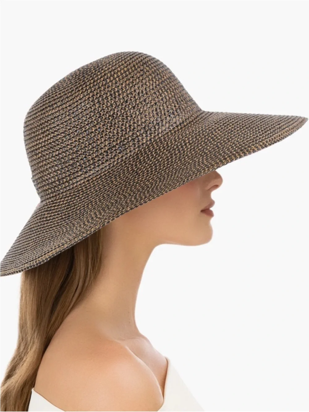 Eric javitz brown woven straw packable hat size large (rubbed off tag) - Picture 4 of 14